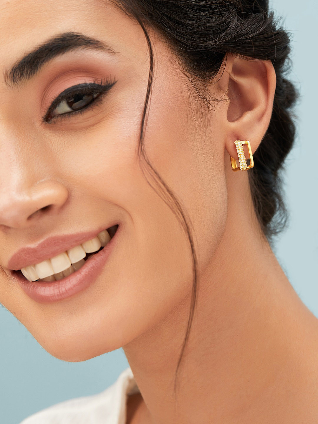 

Rubans Silver Gold Plated Classic Studs Earrings