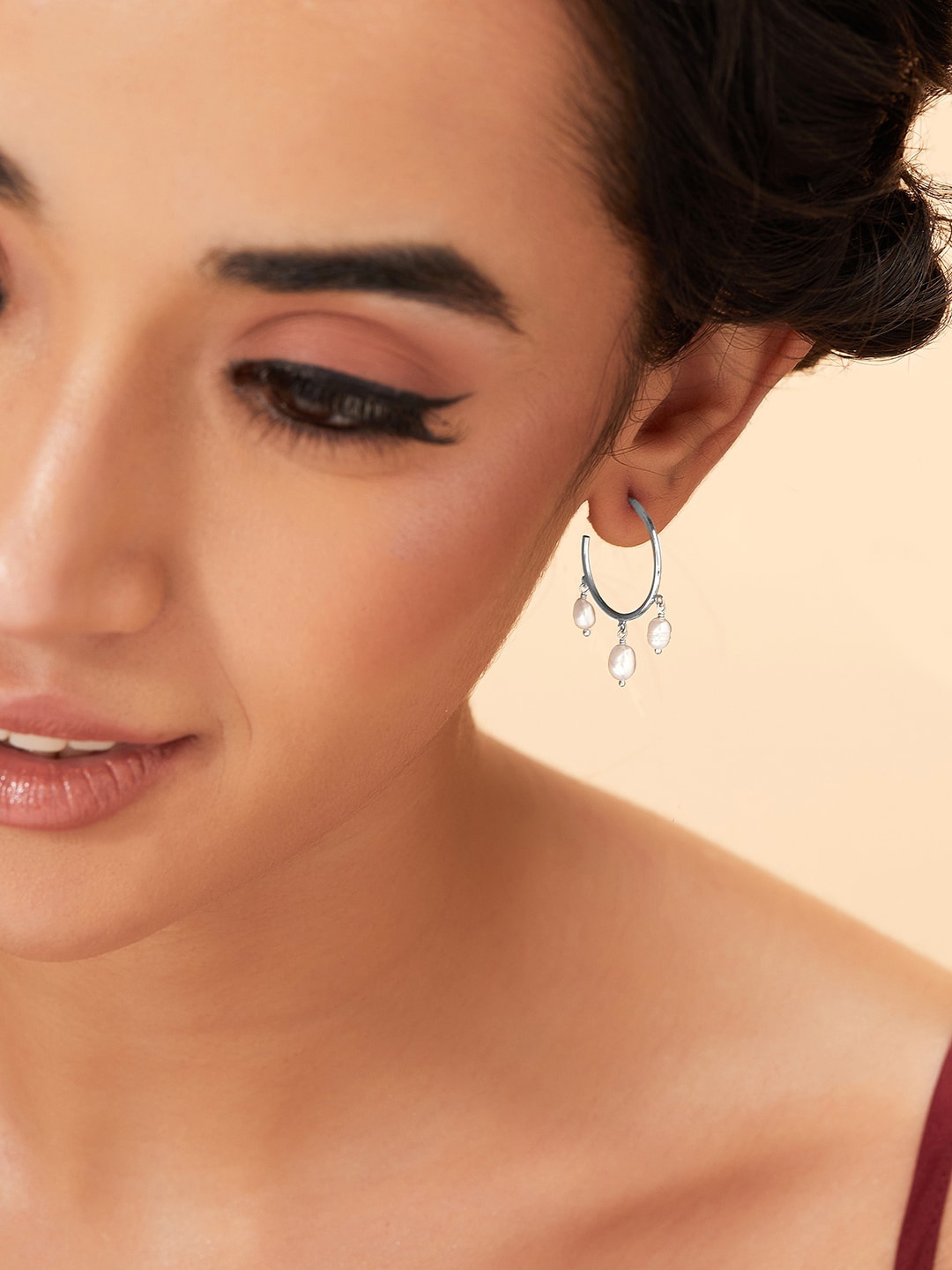

Rubans Silver Rhodium-Plated Classic Drop Earrings