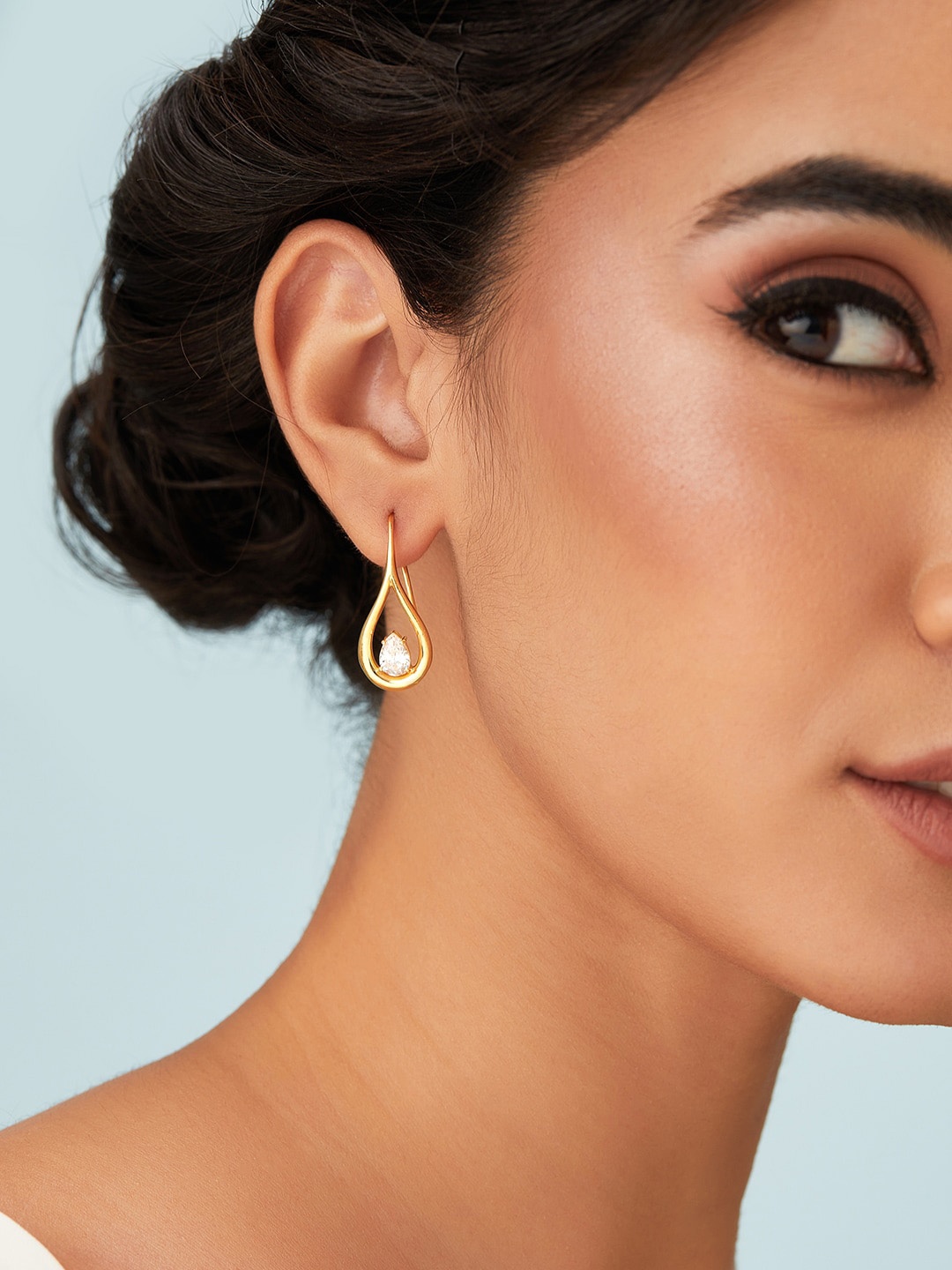 

Rubans Silver Gold-Plated Oval Hoop Earrings