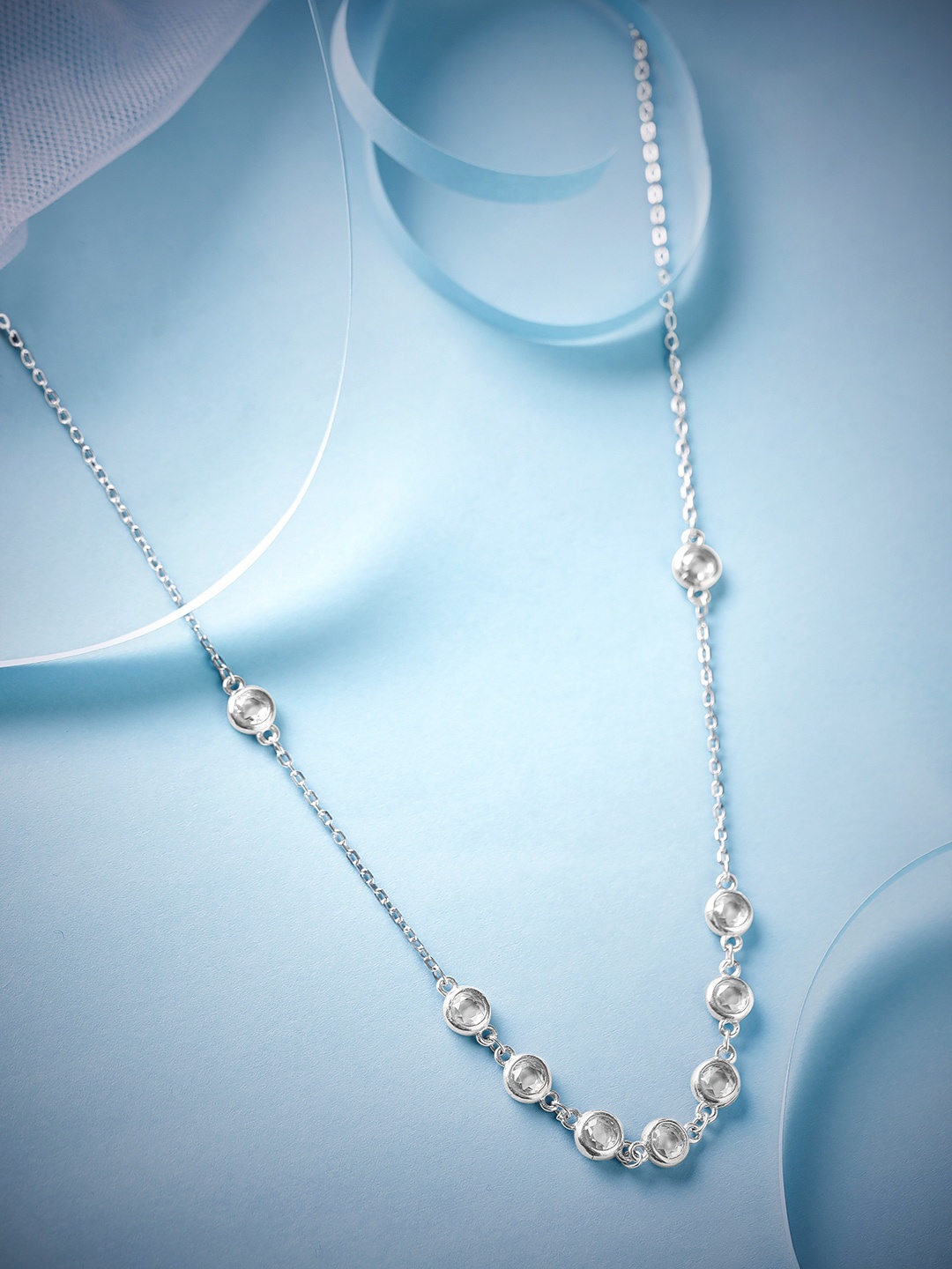 

Rubans Silver Sterling Silver Rhodium-Plated The Rhythm Of The Zircons Chain