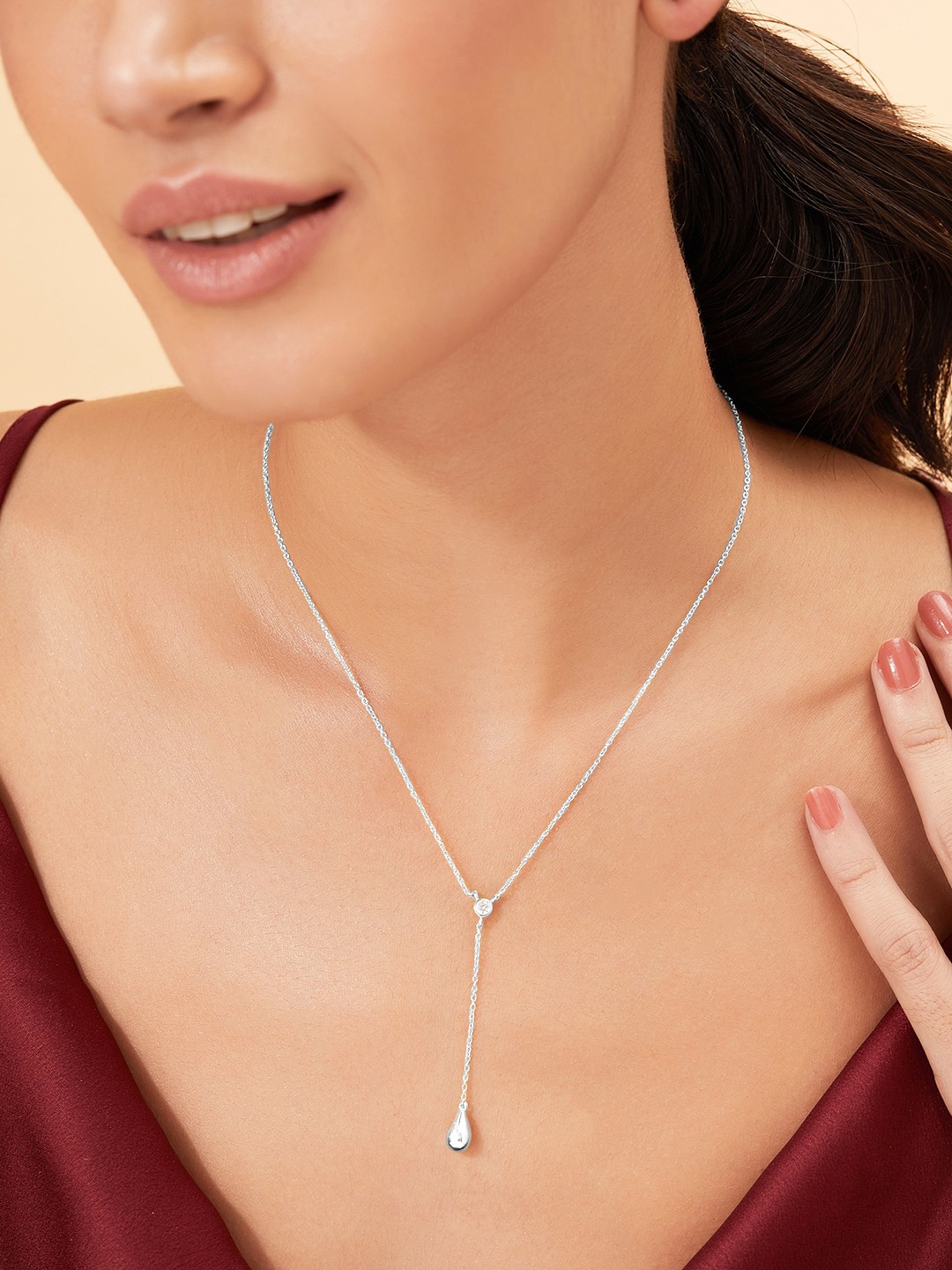 

Rubans Silver Sterling Silver Rhodium-Plated Necklace