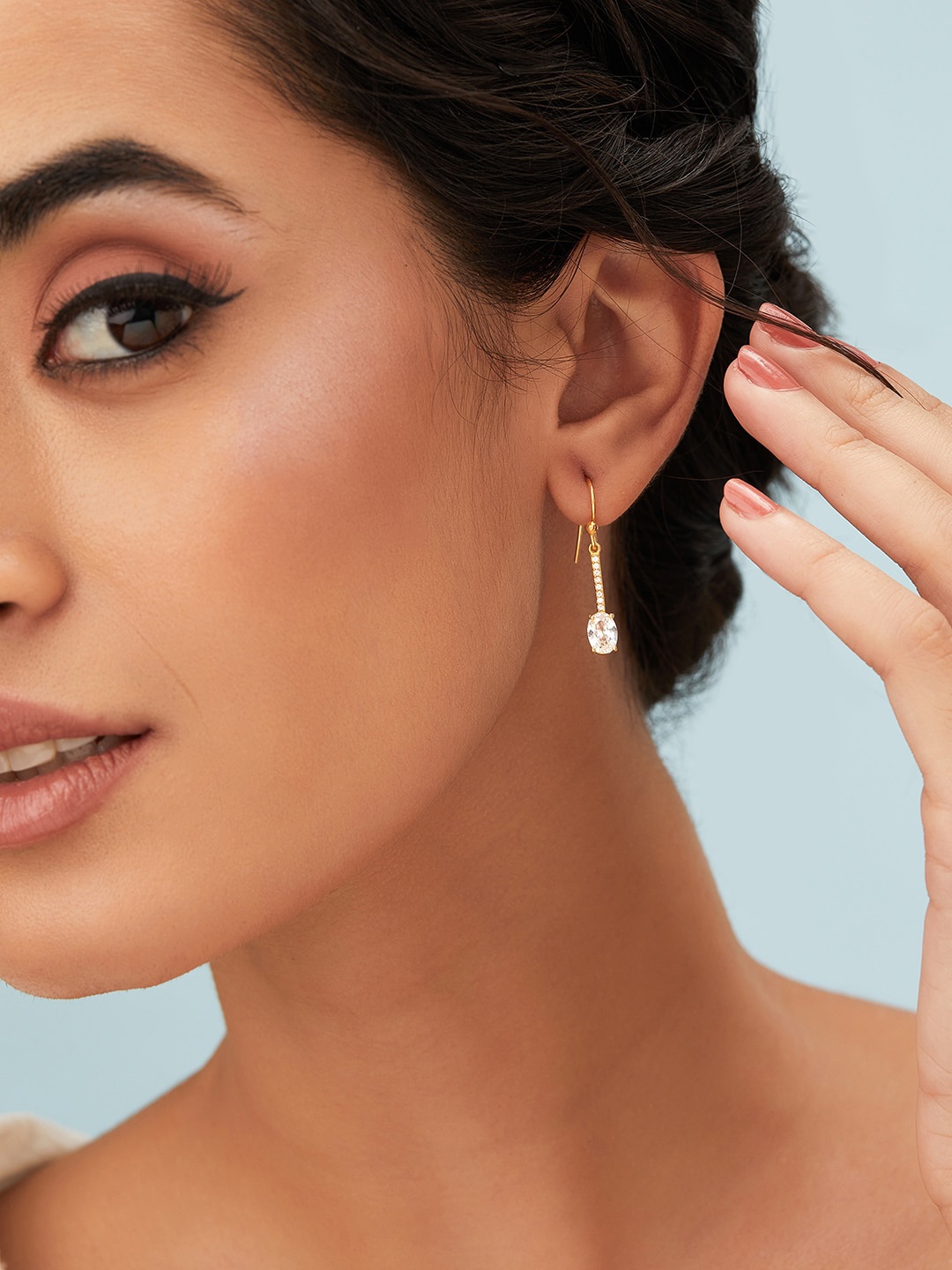 

Rubans Silver Gold-Plated Classic Drop Earrings