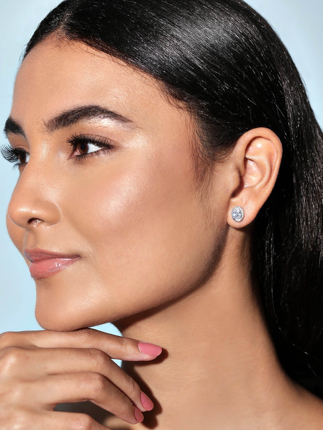 

Rubans Silver Circular Studs Earrings