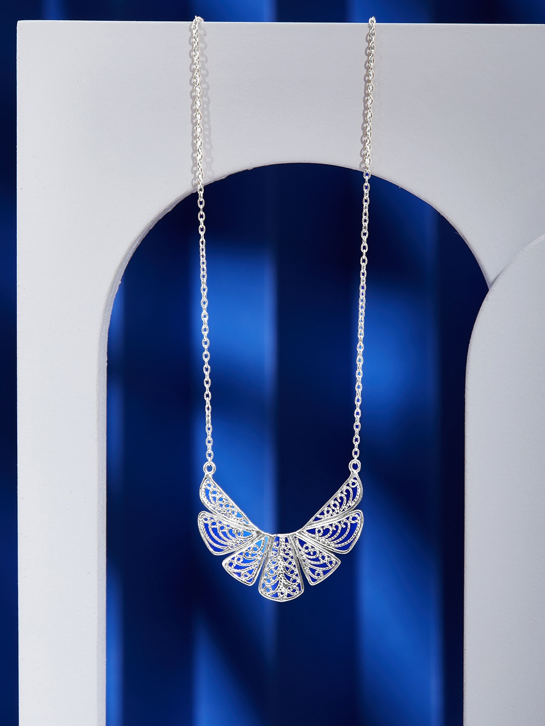 

Rubans Silver Sterling Silver Rhodium-Plated Necklace