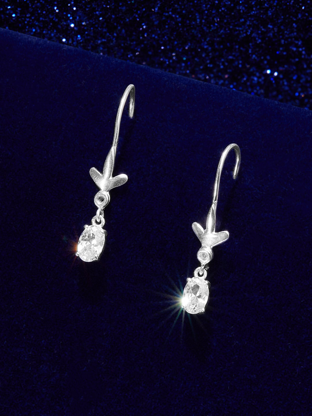 

Rubans Silver Silver-Plated Classic Drop Earrings