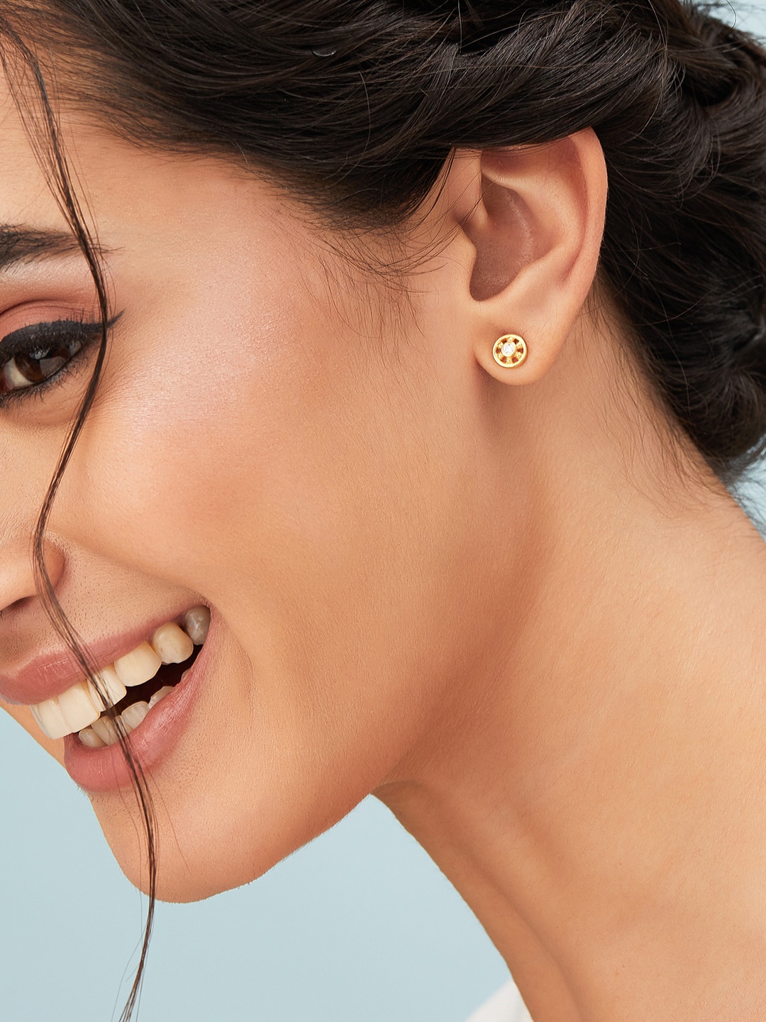 

Rubans Silver Gold-Plated Geometric Studs Earrings