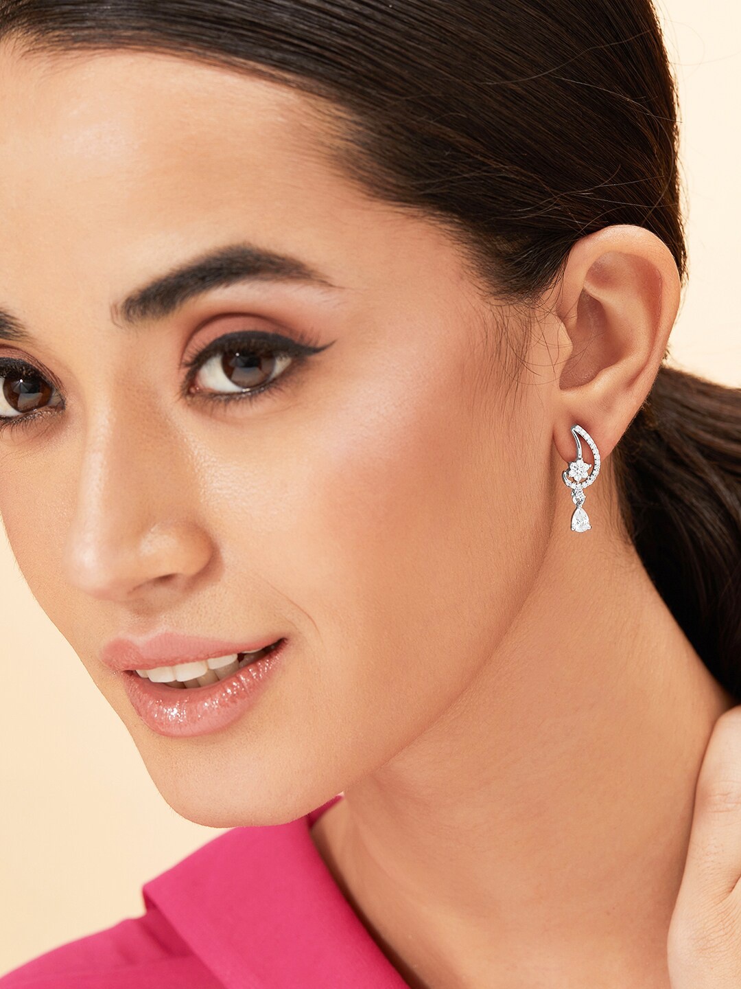 

Rubans Silver Silver-Plated Classic Drop Earrings
