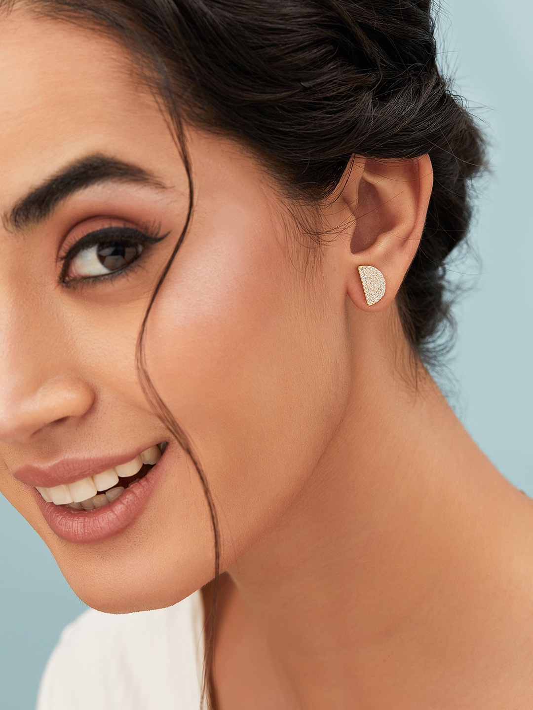 

Rubans Silver Gold-Plated Geometric Studs Earrings