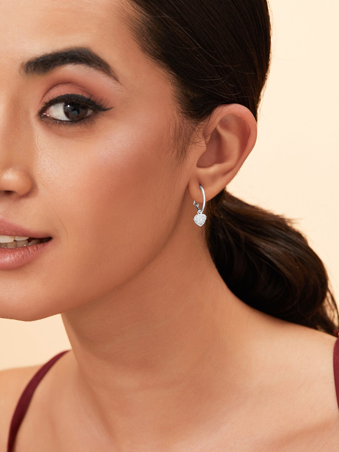 

Rubans Silver Geometric Half Hoop Earrings
