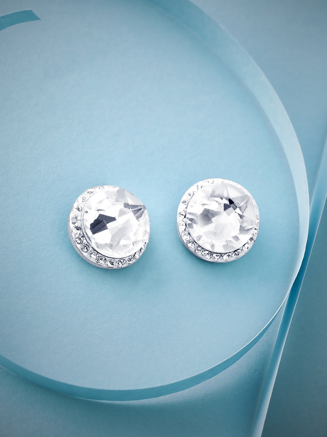 

Rubans Silver Circular Studs Earrings