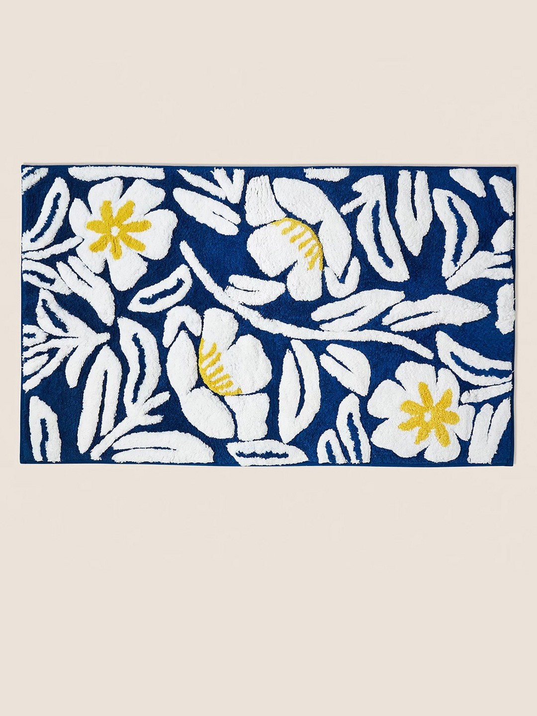 

Marks & Spencer Navy Blue & White Floral Design Pure Cotton Floor Mat