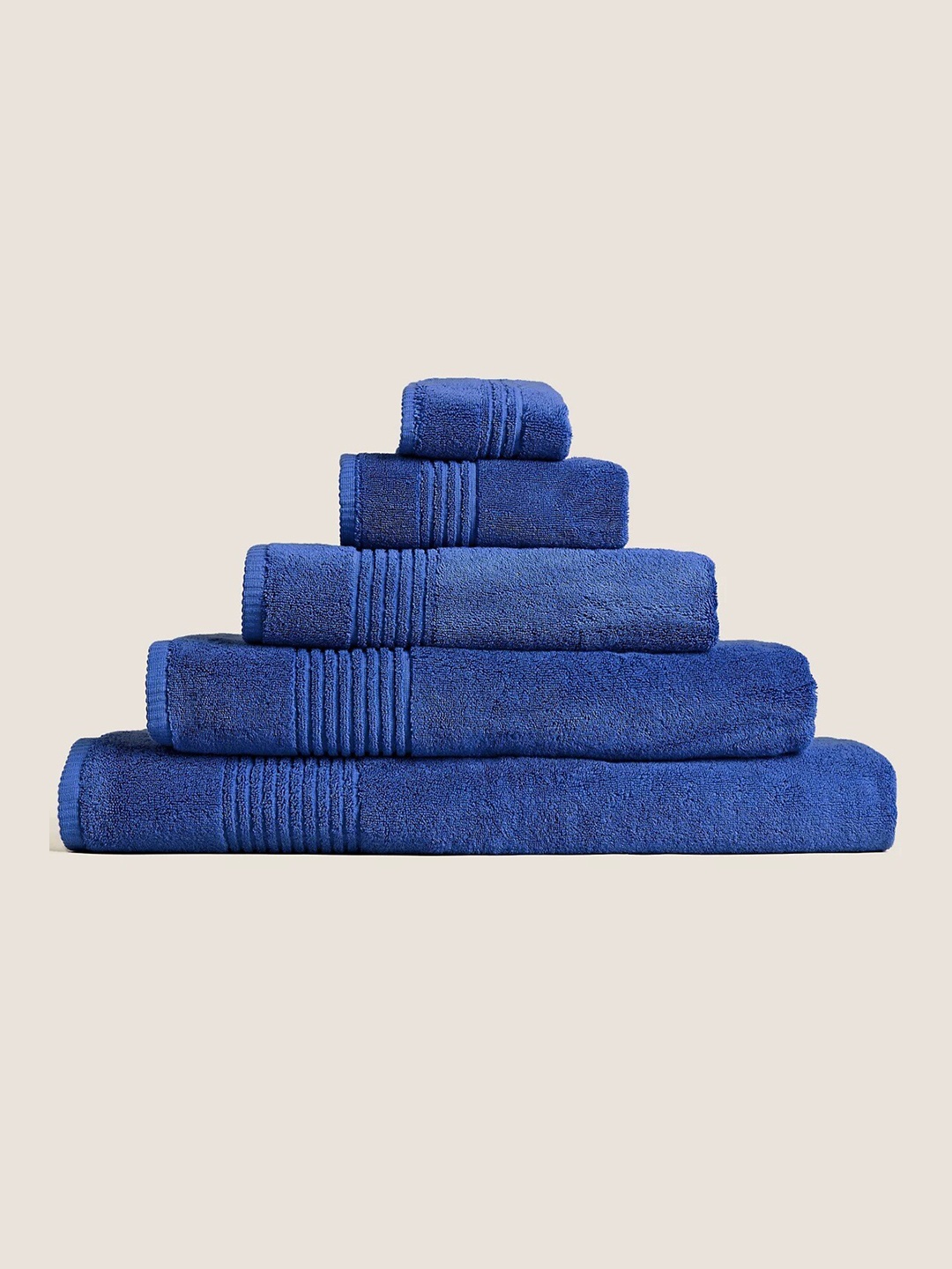 

Marks & Spencer Navy Blue Striped Details Pure Egyptian Cotton 600 GSM Bath Towels