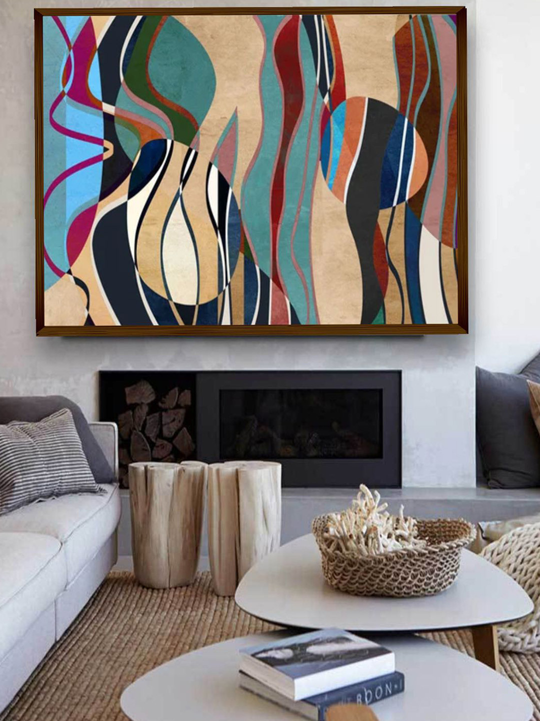 

The Art House Blue & Beige Abstract Painting Wall Art