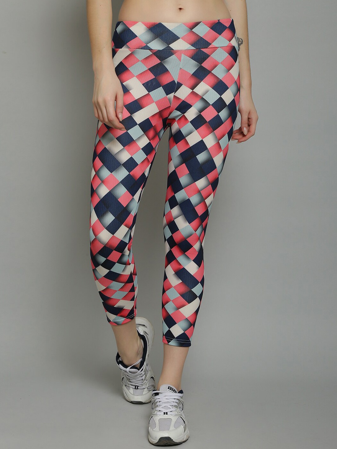 

N-Gal Women Printed Dry-Fit Tights, Pink