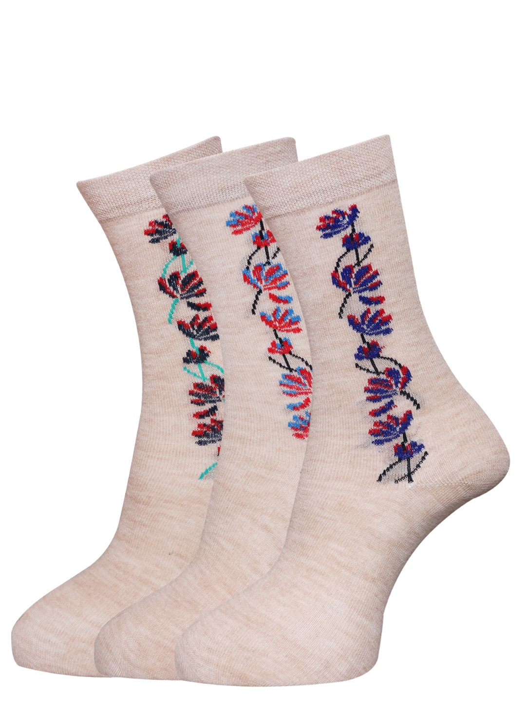 

Dollar Socks Women Pack Of 3 Assorted Calf-Length Socks