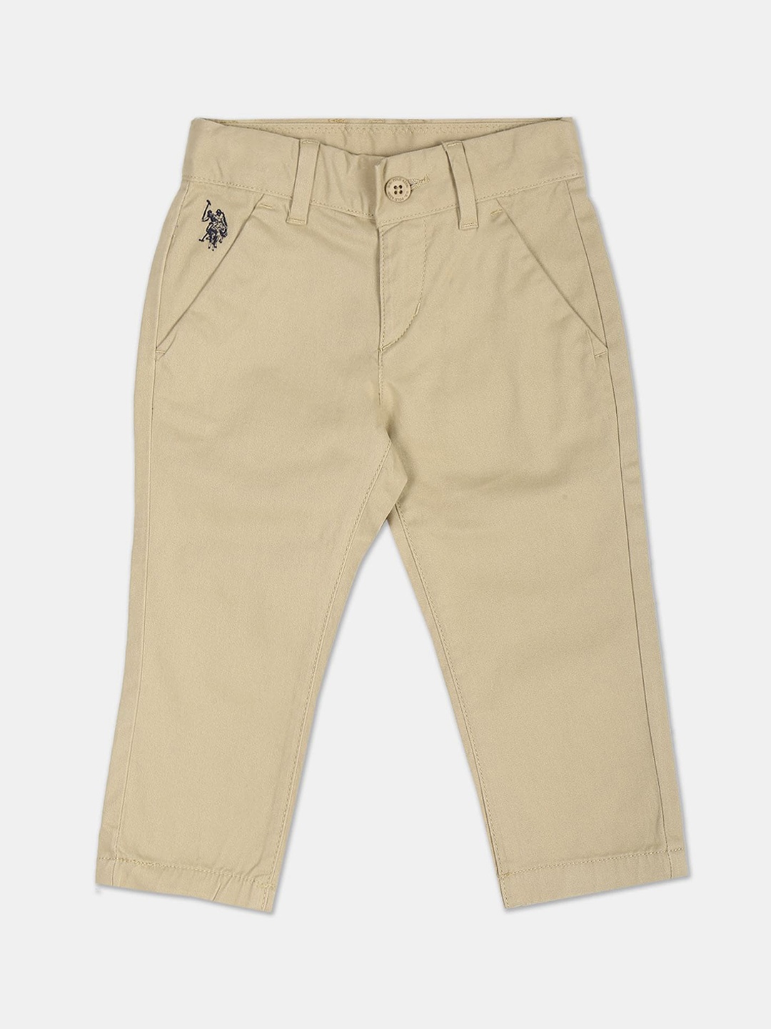 

U.S. Polo Assn. Kids Boys Mid-Rise Trousers, Beige