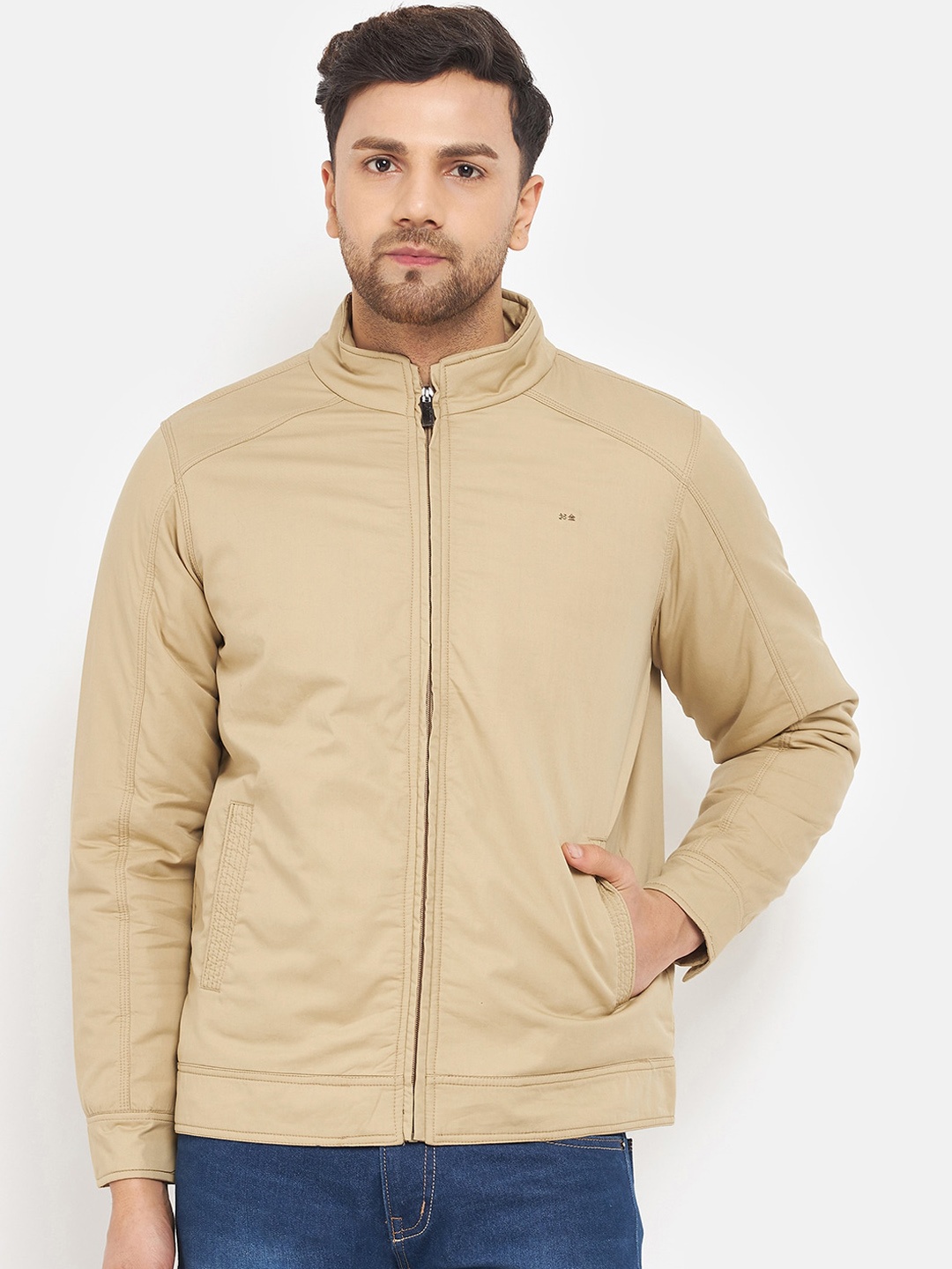 

Okane Men Lightweight Open Front Jacket, Cream
