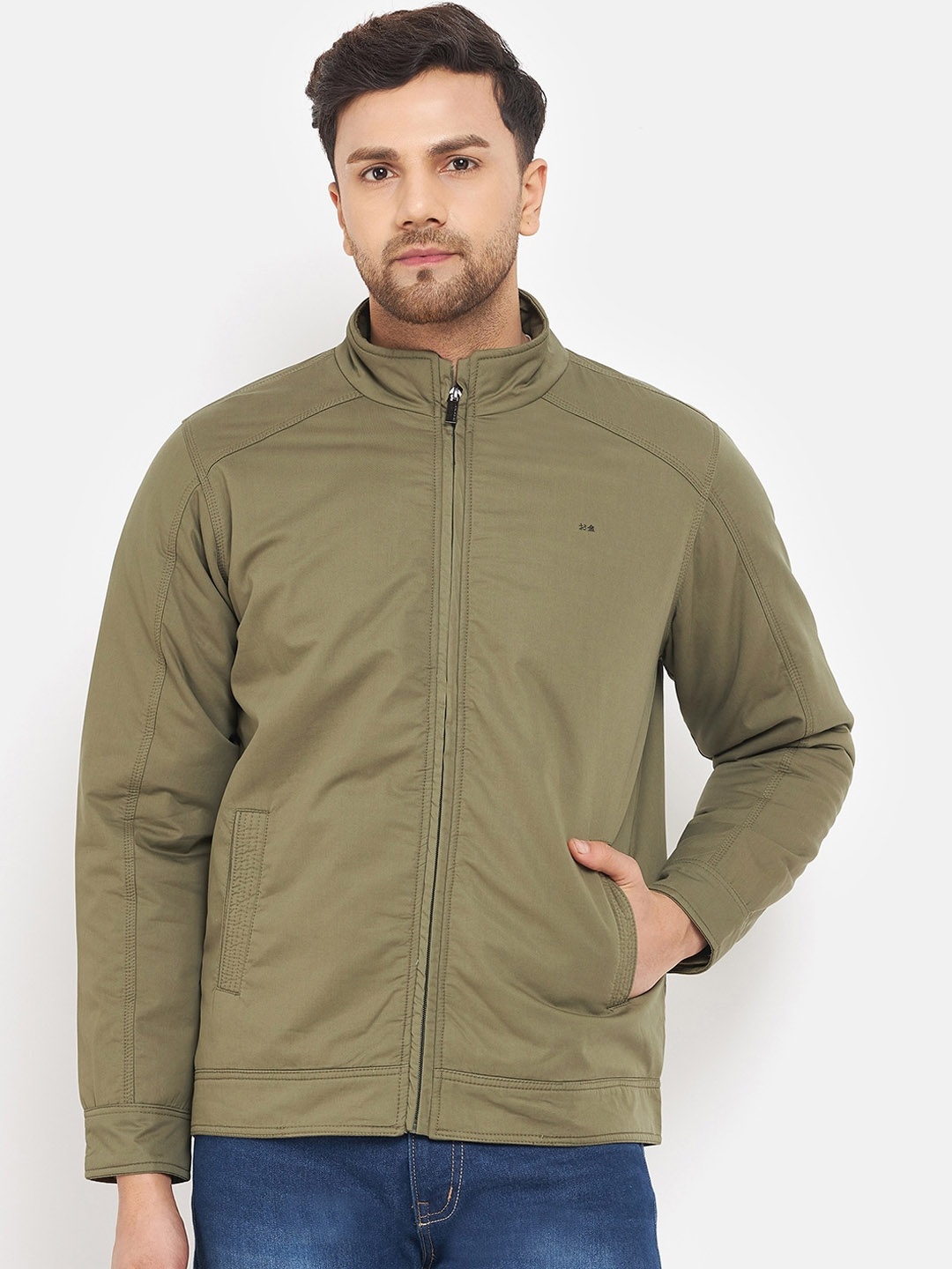 

Okane Men Lightweight Cotton Sporty Jacket, Olive