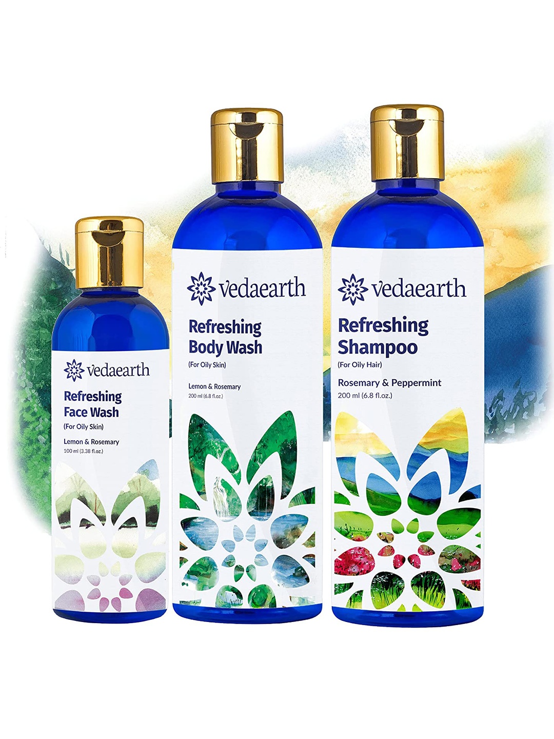 

VEDAEARTH Body & Hair Care Trio For Dry Skin & Scalp, Na