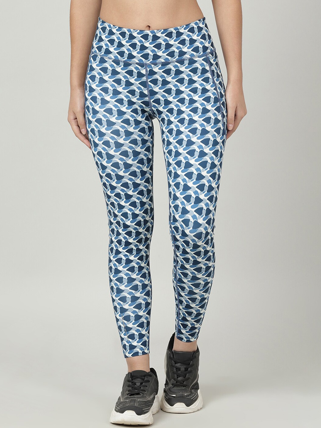 

Head Women Printed Ankle-Length Gym Tight, Navy blue
