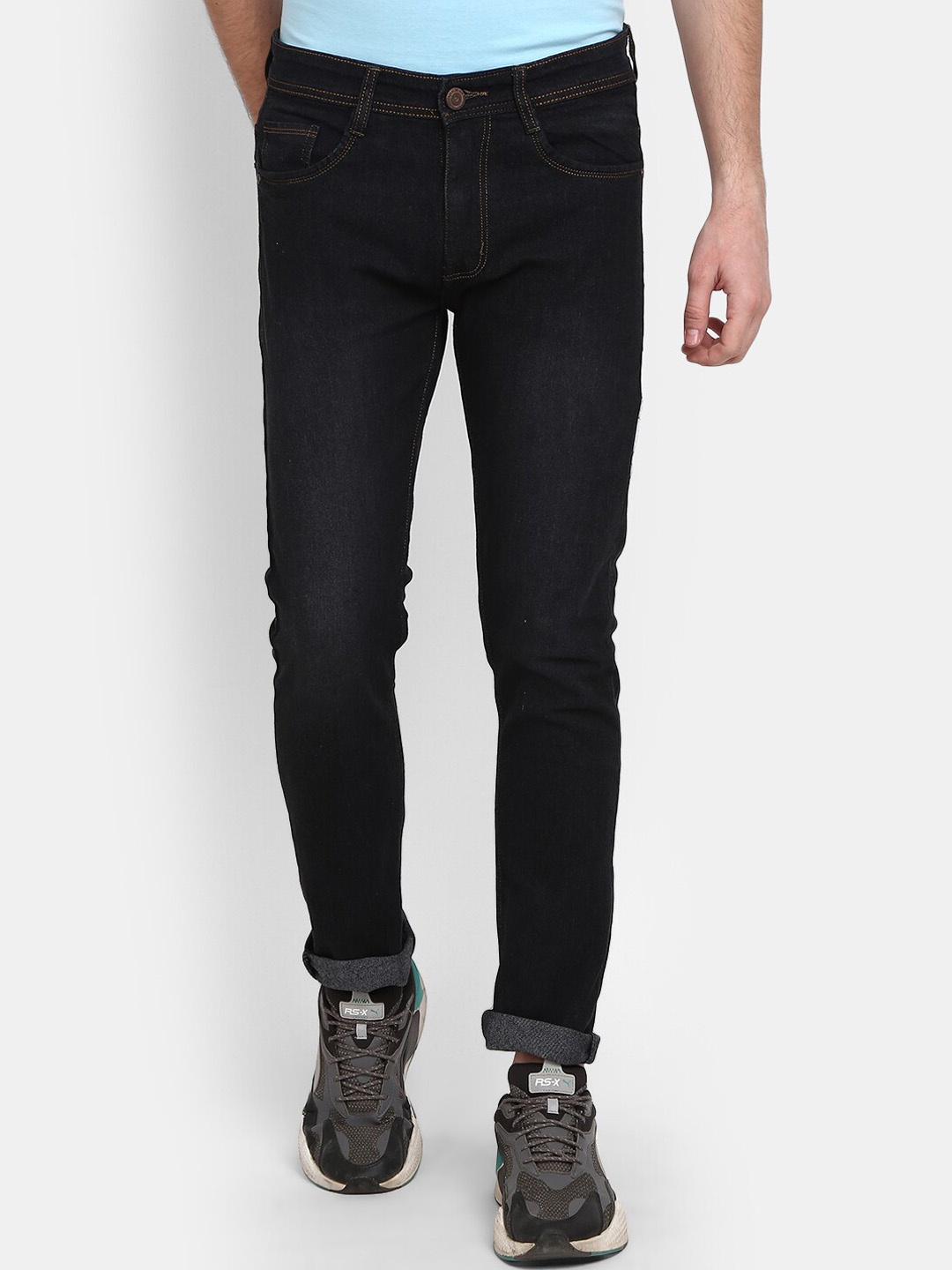 

V-Mart Men Classic Slim Fit Cotton Jeans, Grey