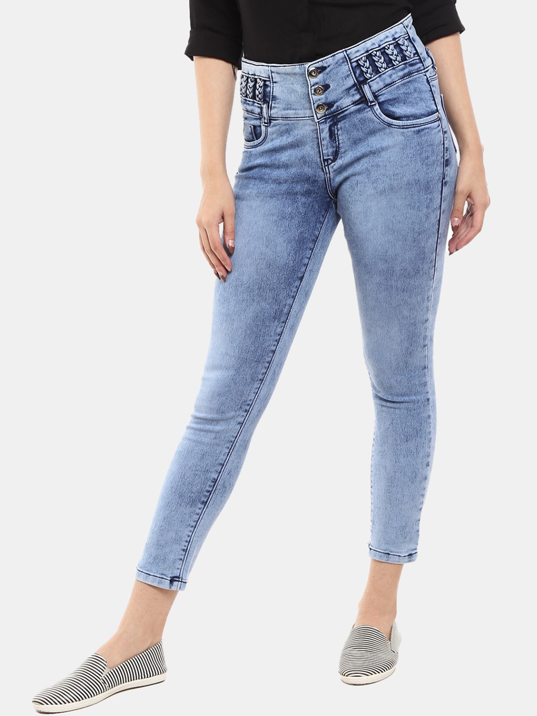 

V-Mart Women Cotton Classic Heavy Fade Jeans, Blue