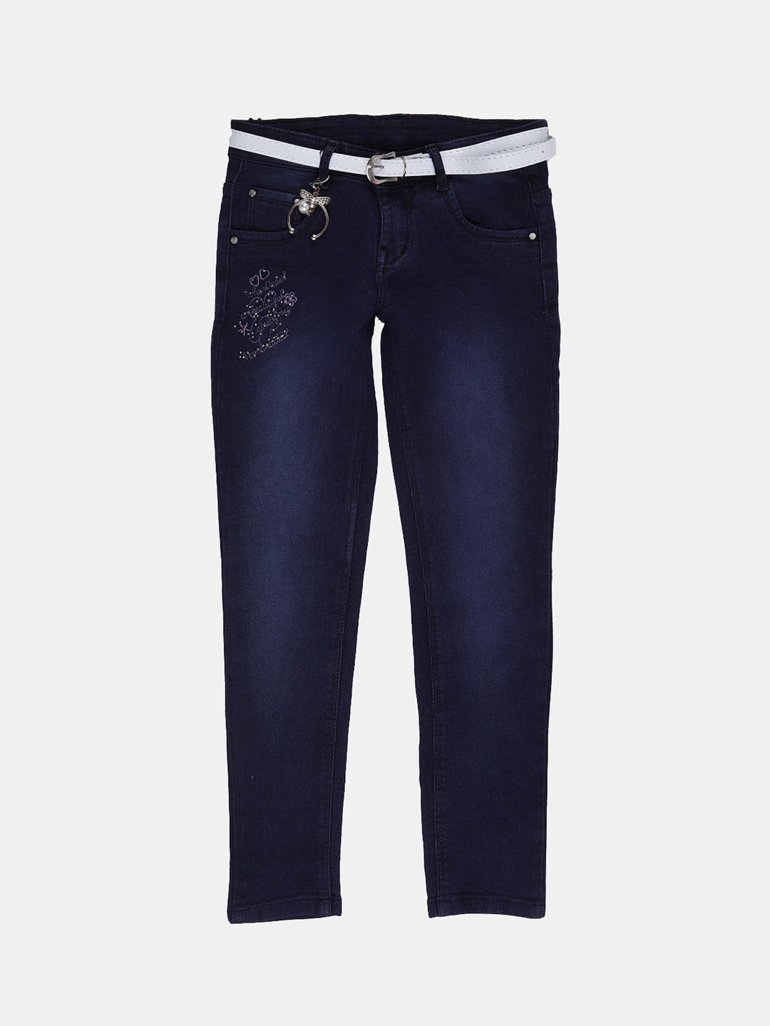 

V-Mart Girls Light Fade Cotton Classic Slim Fit Jeans, Blue