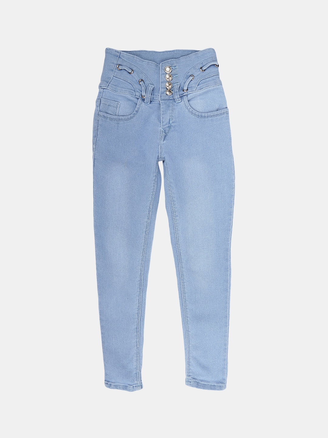 

V-Mart Girls Light Fade Cotton Classic Slim Fit Jeans, Blue