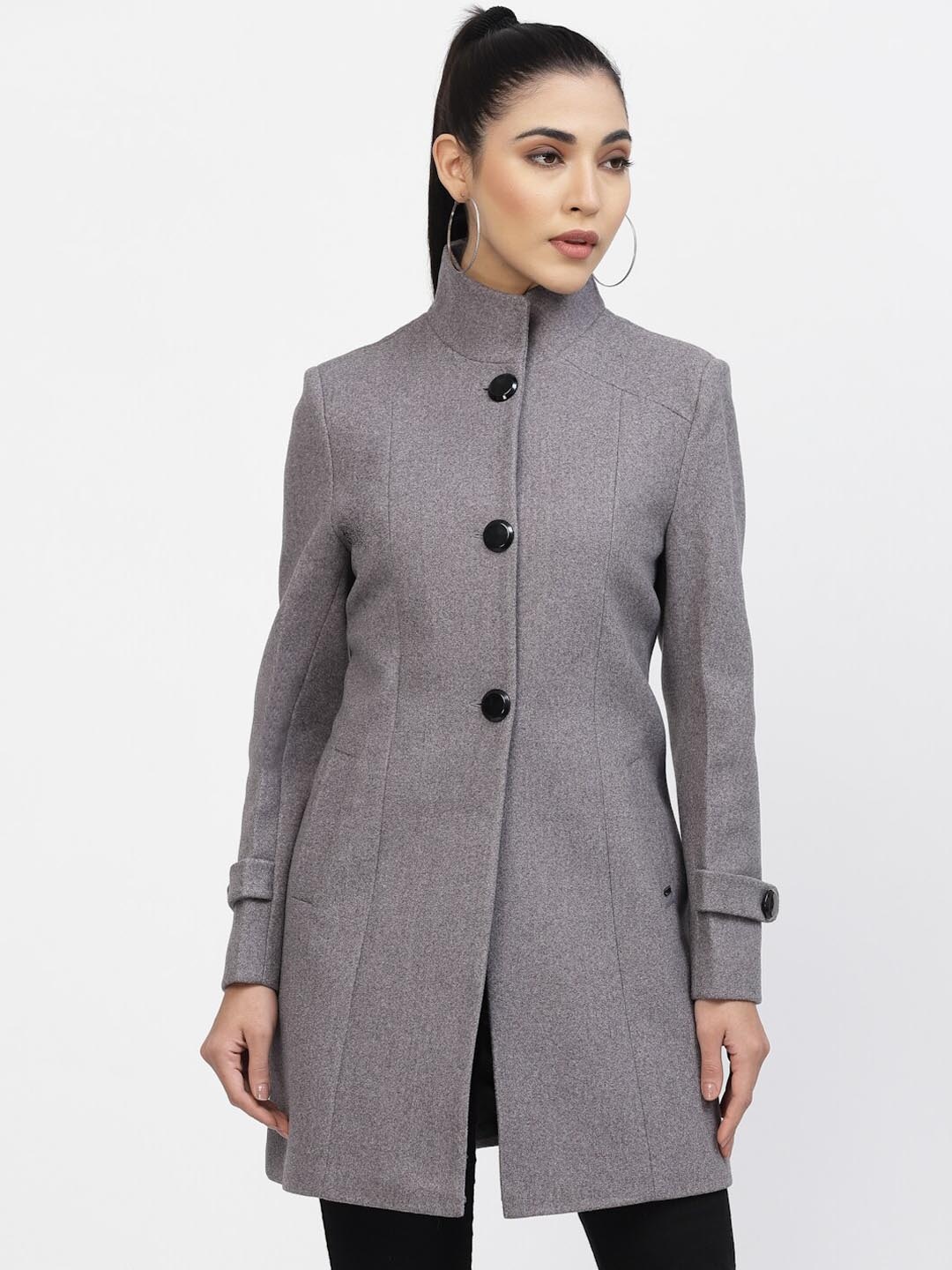 

Juelle Women Single-Breasted Overcoat, Grey