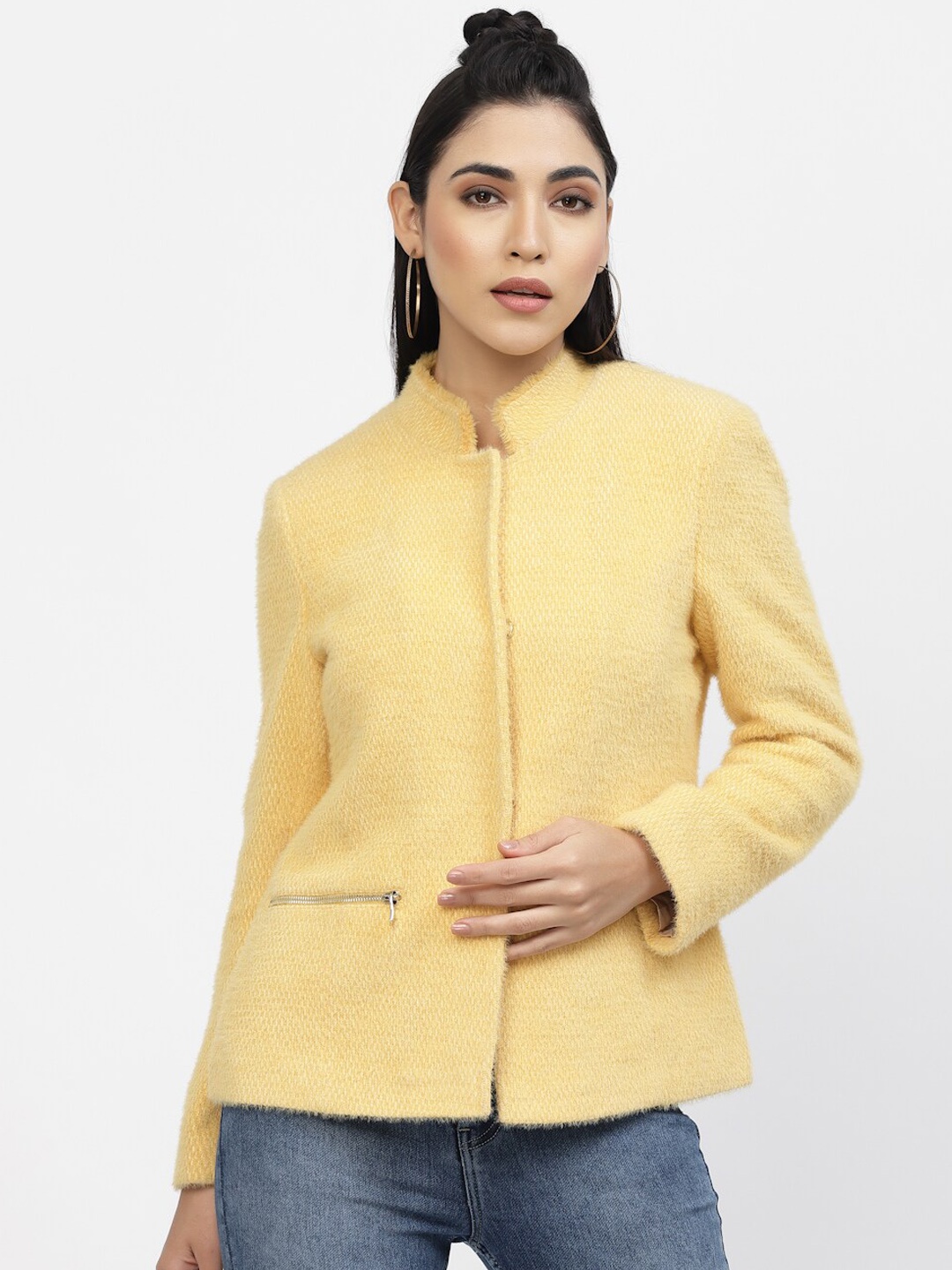 

Juelle Women Single-Breasted Overcoat, Yellow