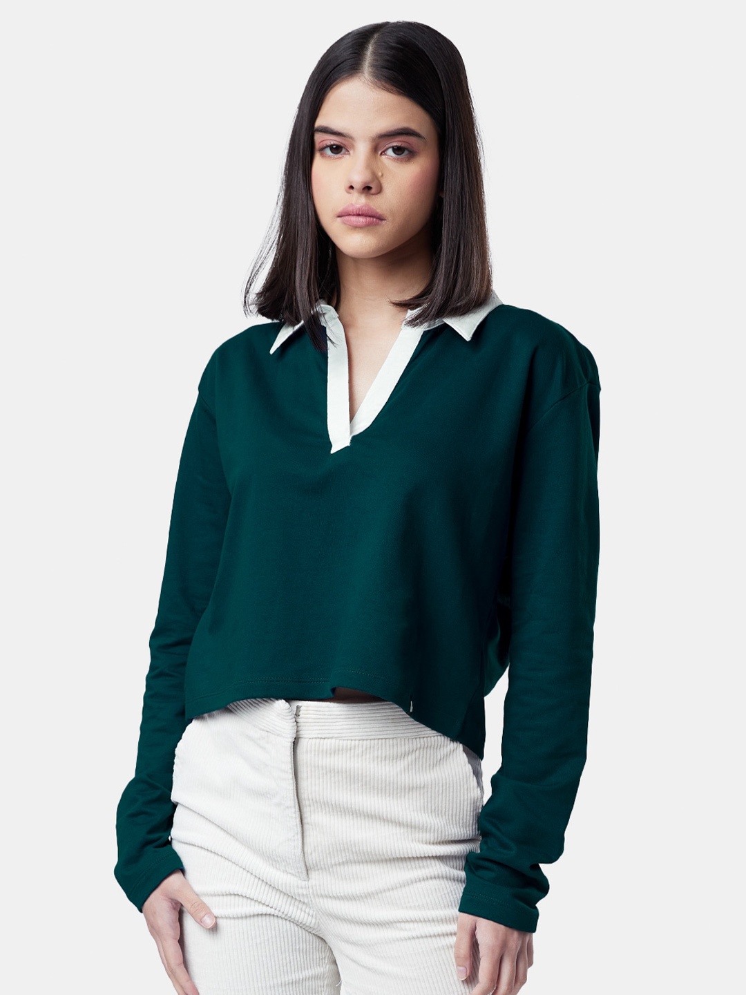

The Souled Store Regular Pure Cotton Crop Top, Green