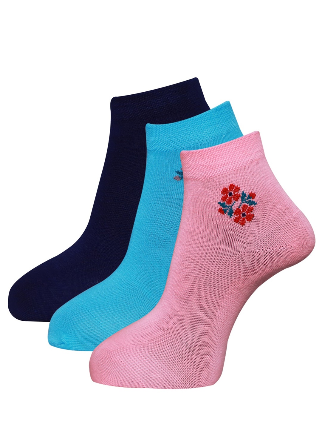 Dollar Socks Women Pack Of 3 Assorted Ankle-Length Socks
