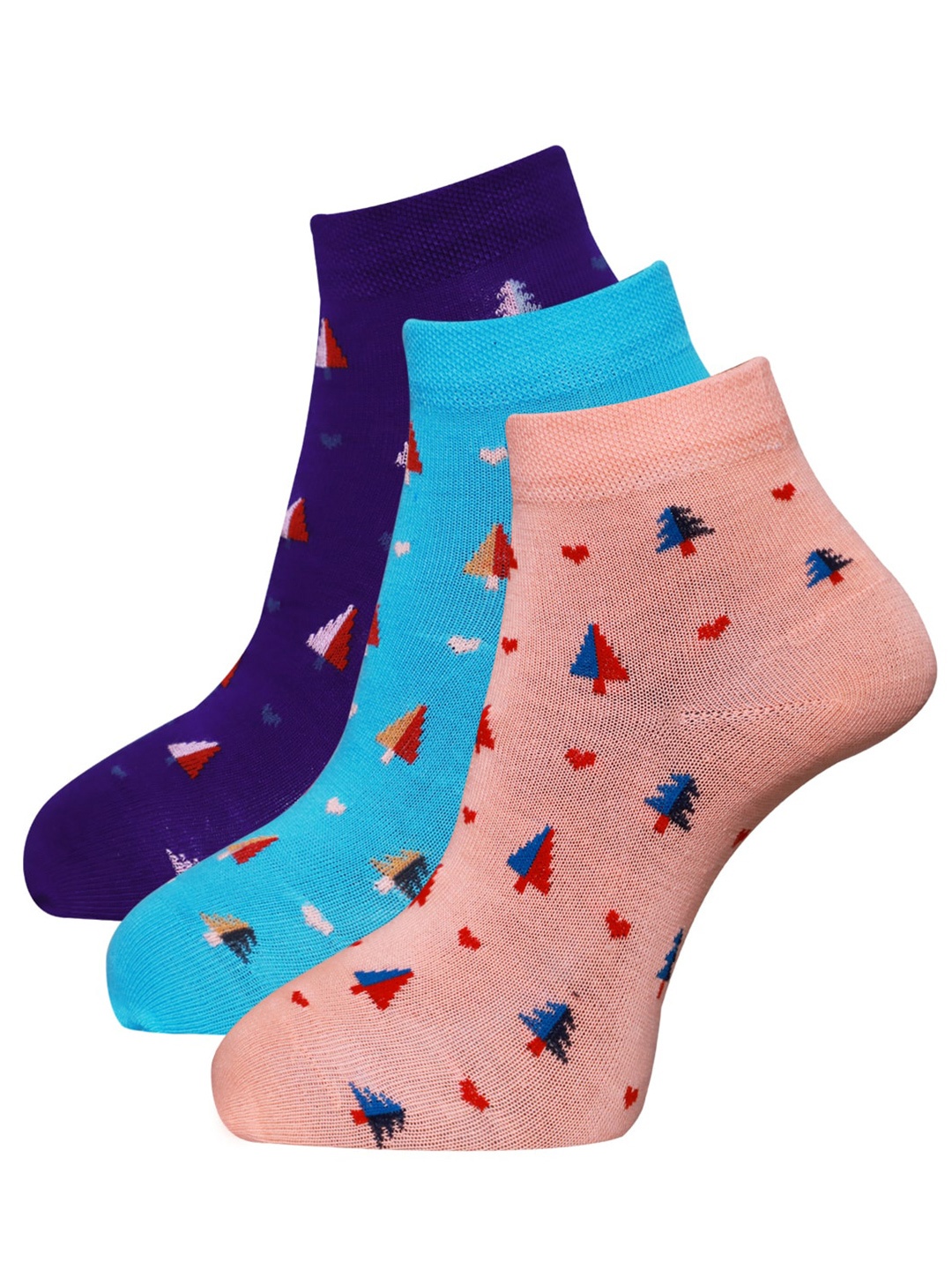 Dollar Socks Women Pack Of 3 Assorted Ankle-Length Wool Socks
