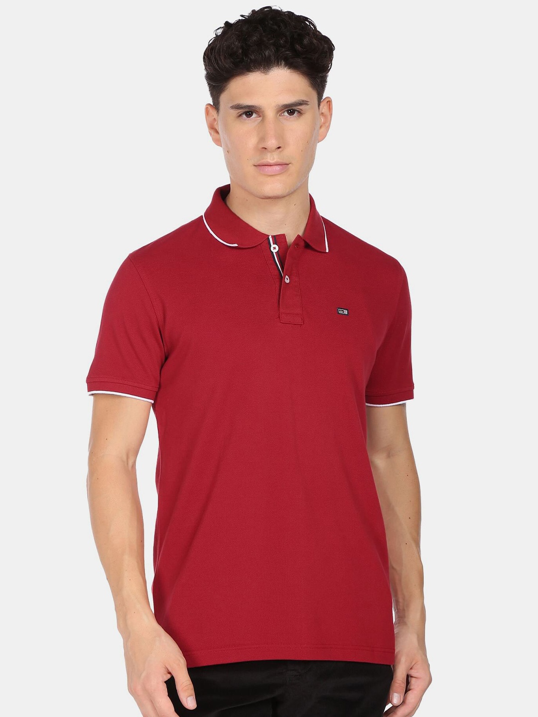 

Arrow Sport Men Polo Collar Pure Cotton T-shirt, Red