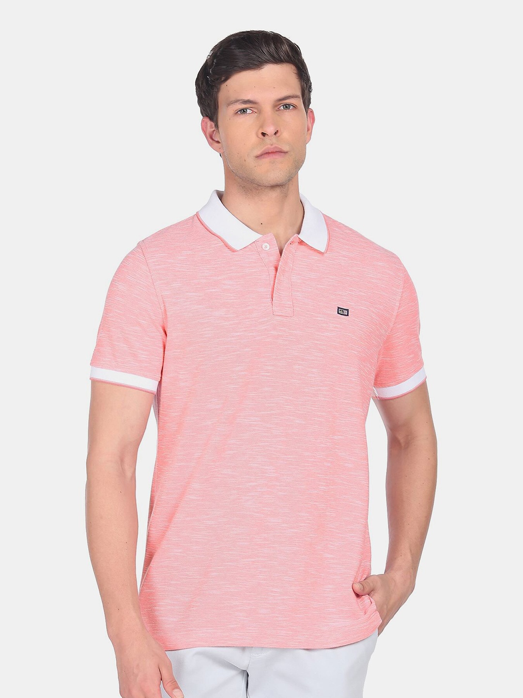 

Arrow Sport Men Polo Collar Pure Cotton T-shirt, Pink