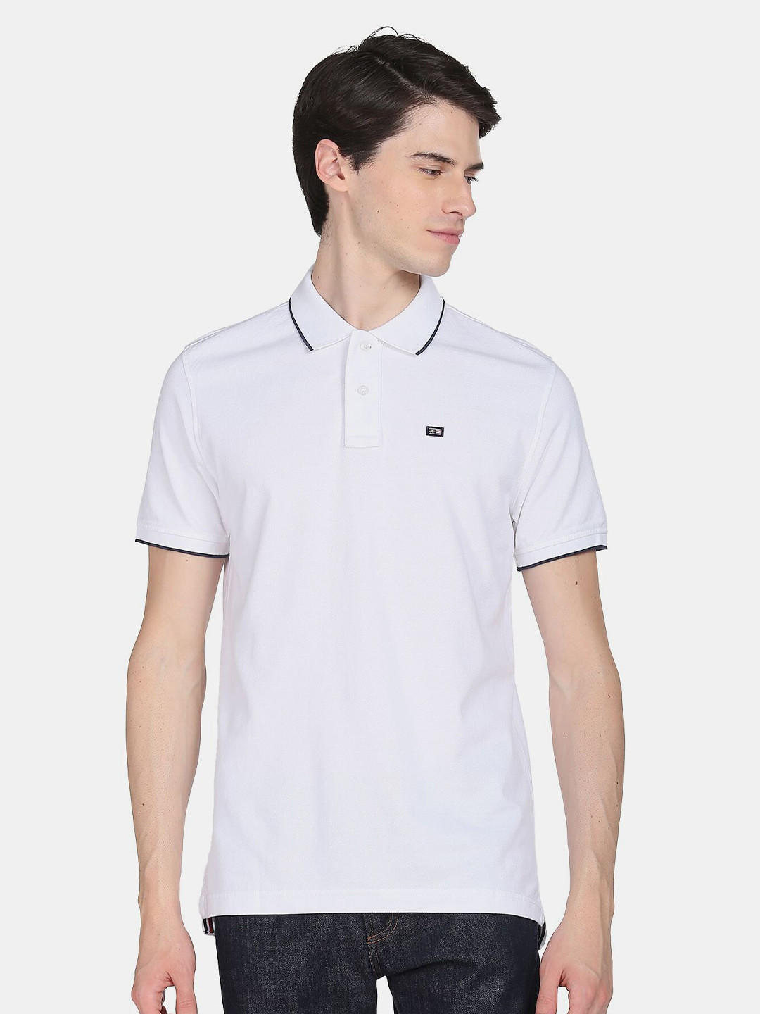 

Arrow Sport Men Polo Collar Cotton T-shirt, White