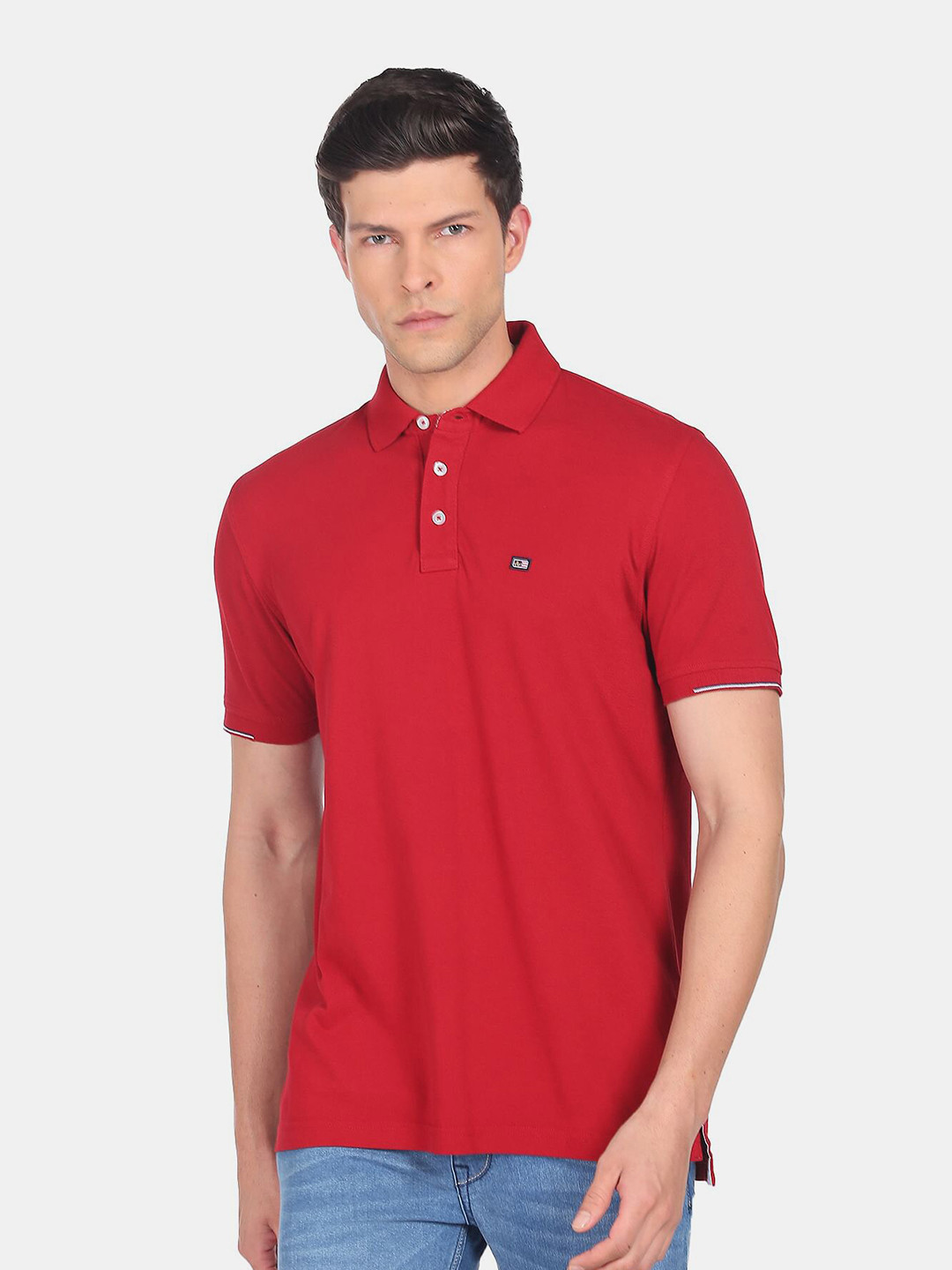 

Arrow Sport Men Polo Collar Cotton T-shirt, Red