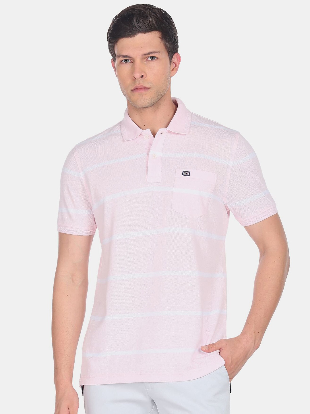 

Arrow Sport Men Pink Checked V-Neck T-shirt
