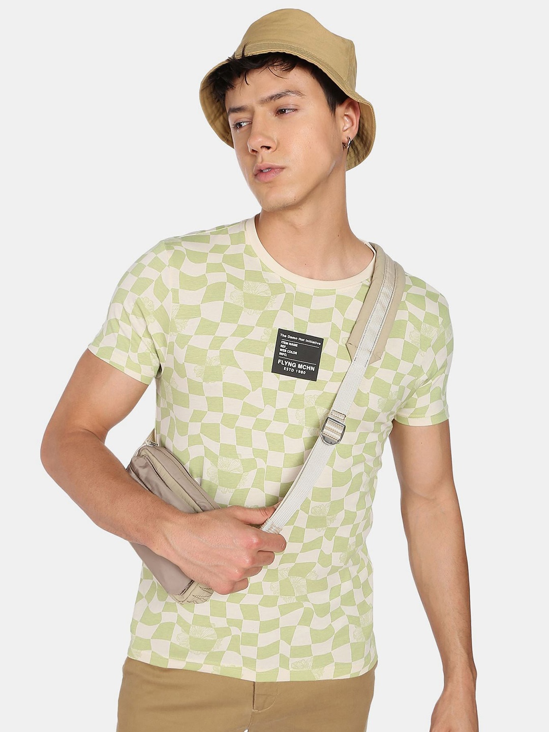 

Flying Machine Crew Neck Printed T-Shirt, Green