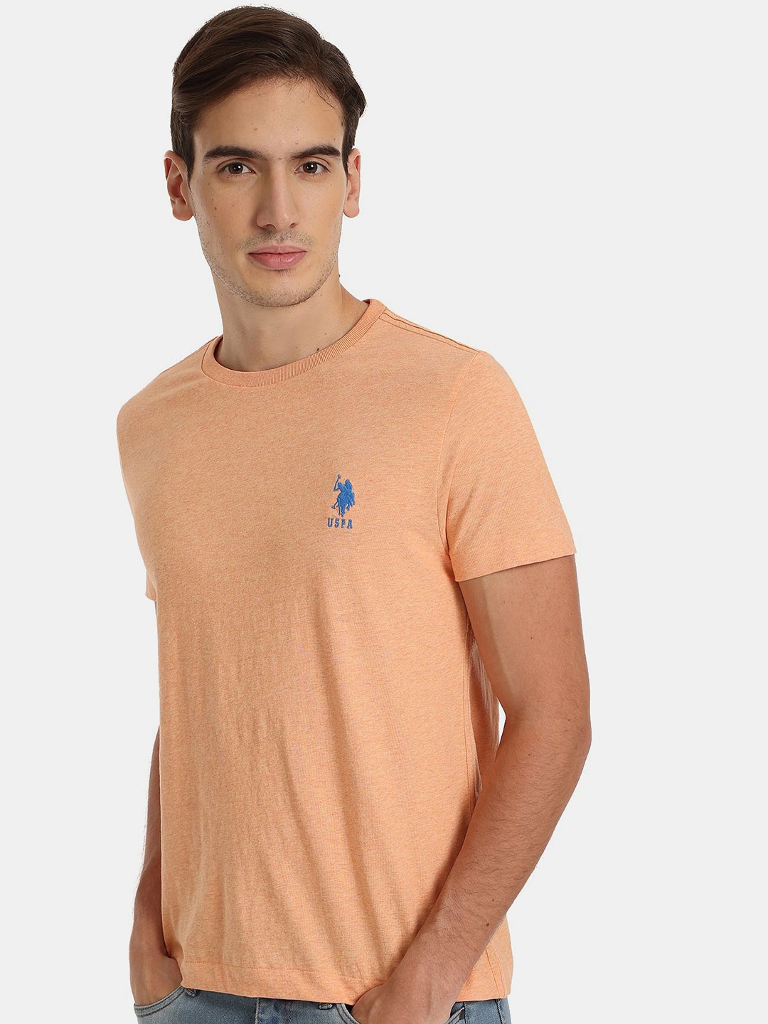 

U.S. Polo Assn. Men Orange Slim Fit T-shirt
