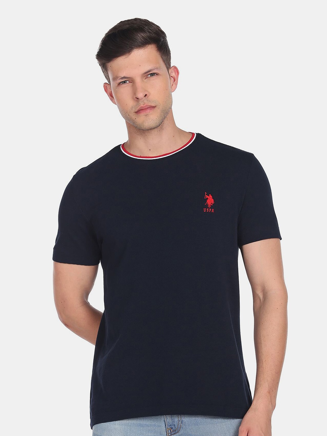 

U.S. Polo Assn. Men Slim Fit Cotton T-shirt, Blue