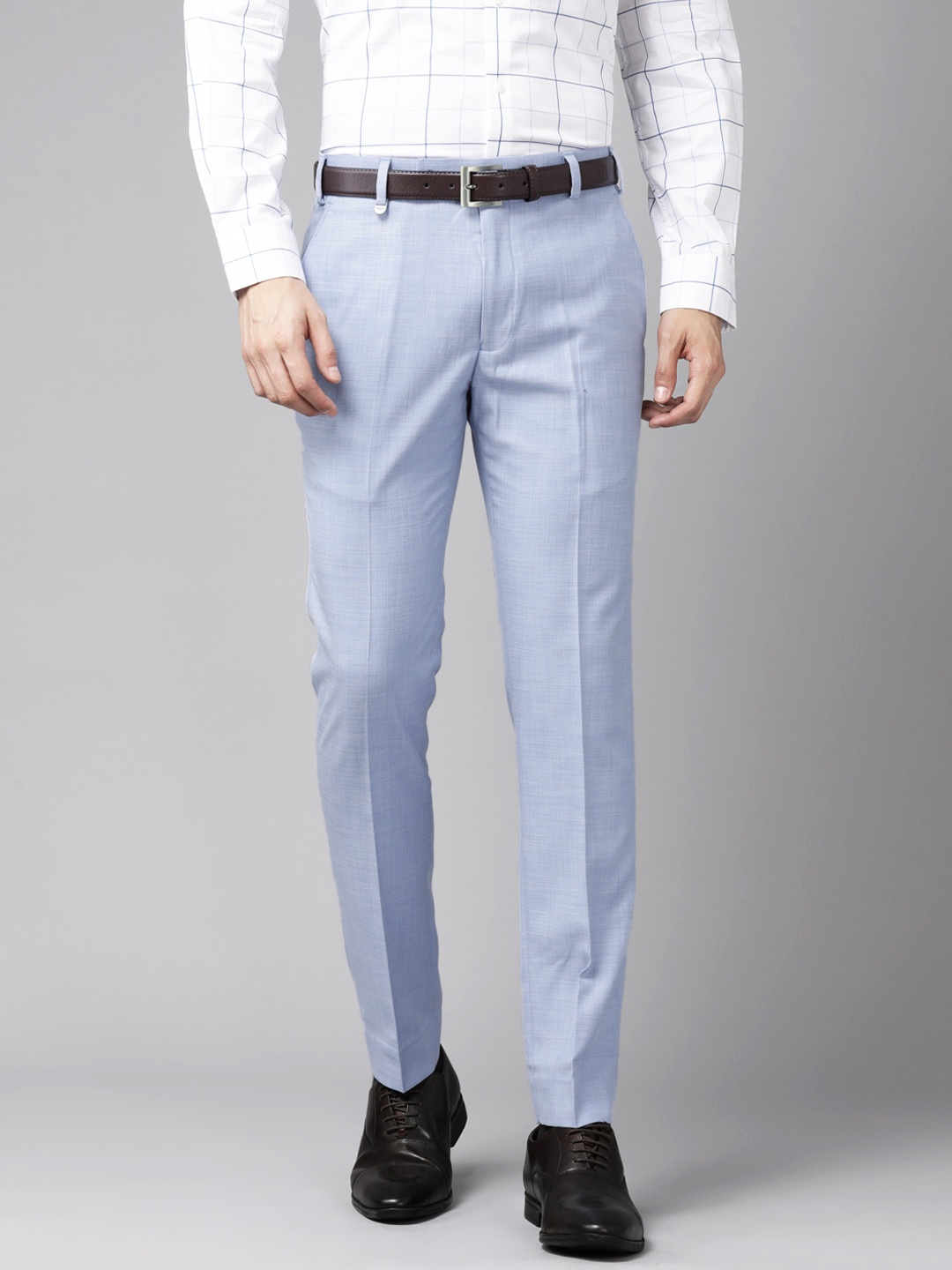 

Park Avenue Men Super Slim Fit Formal Trousers, Blue