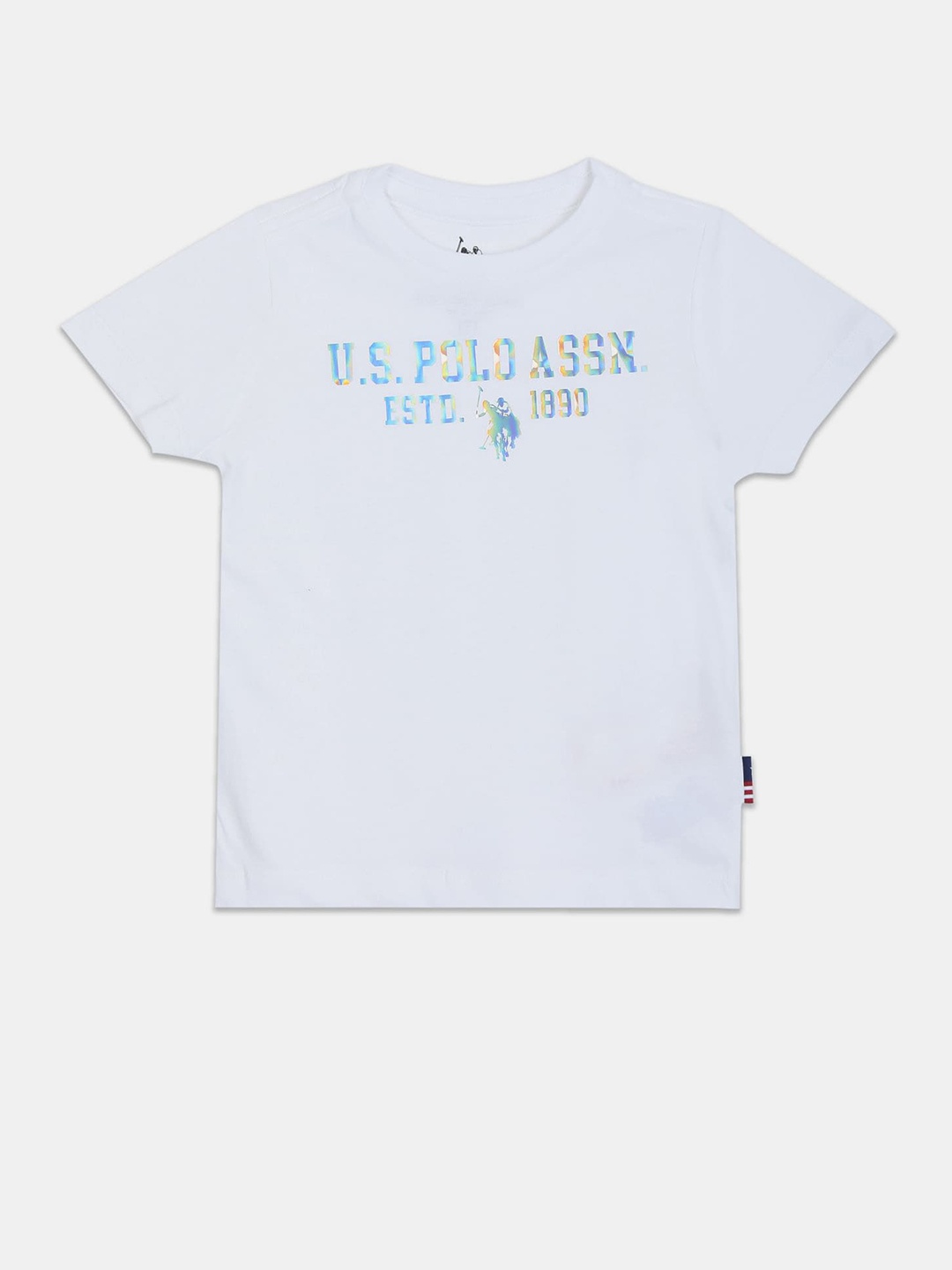 

U.S. Polo Assn. Kids Boys Typography Printed Cotton T-shirt, White