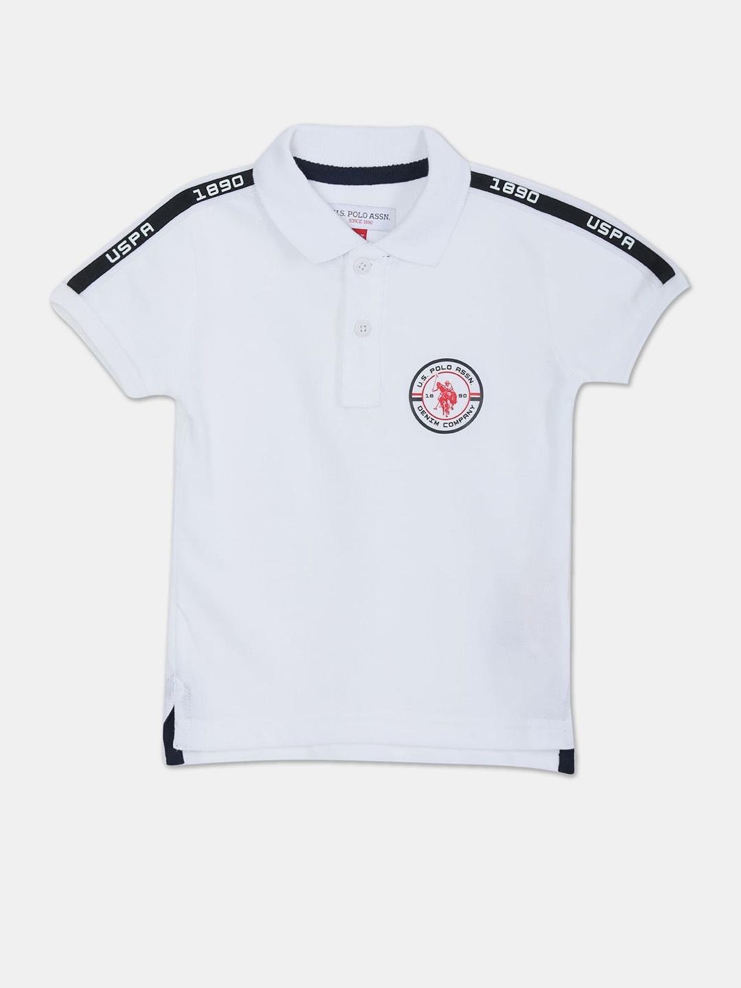 

U.S. Polo Assn. Kids Boys Polo Collar Pure Cotton T-shirt, White