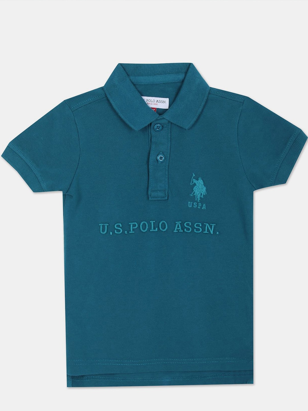 

U.S. Polo Assn. Kids Boys Brand Logo Printed Polo Collar Cotton T-shirt, Navy blue