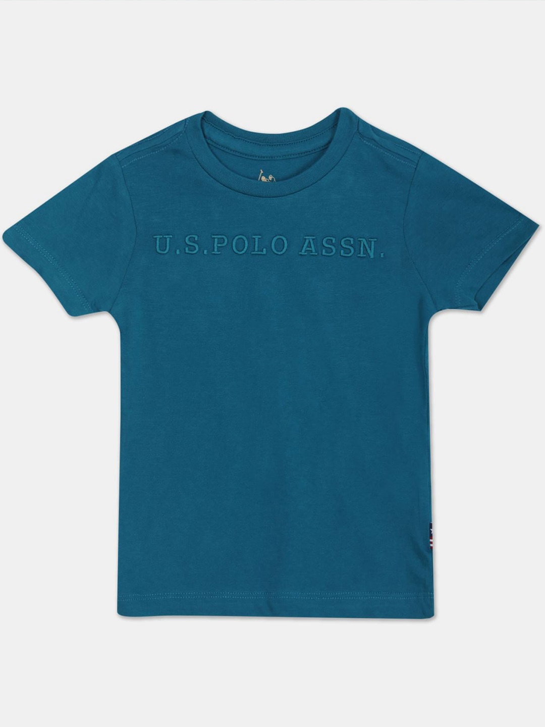 U.S. Polo Assn. Kids Boys Embroidered Pure Cotton T-shirt, Teal