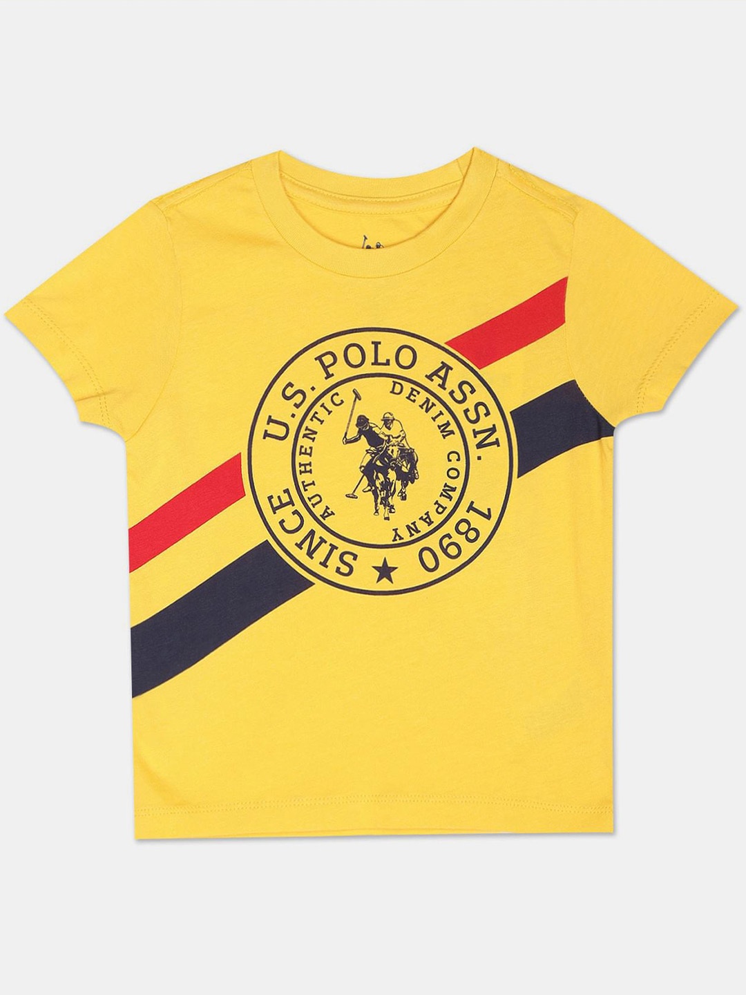 

U.S. Polo Assn. Kids Boys Printed Pure Cotton T-shirt, Yellow