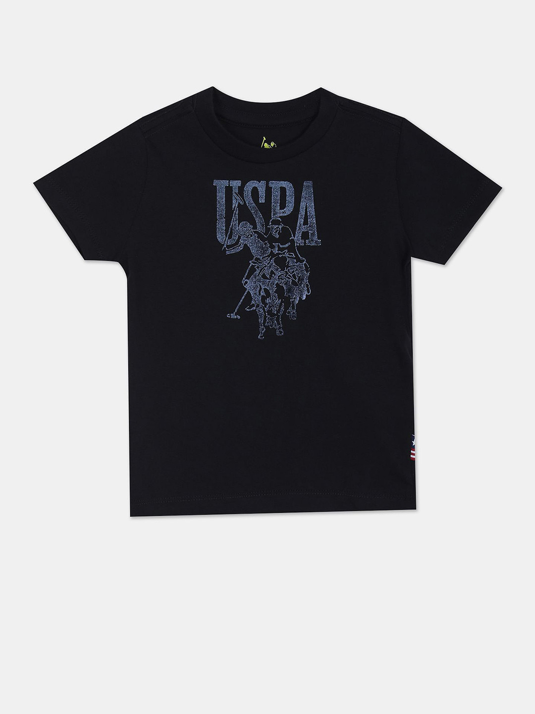 

U.S. Polo Assn. Kids Boys Brand Logo Printed Pure Cotton T-shirt, Blue