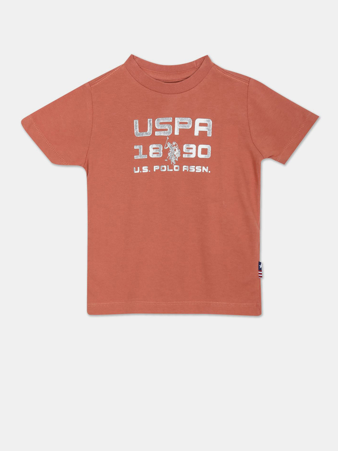 

U.S. Polo Assn. Kids Boys Cotton Typography Print T-shirt, Orange