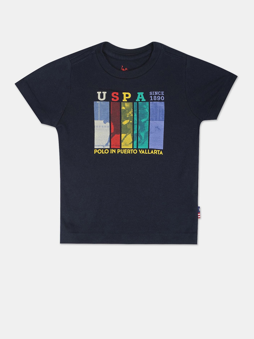 

U.S. Polo Assn. Kids Boys Blue Printed Pure Cotton T-shirt